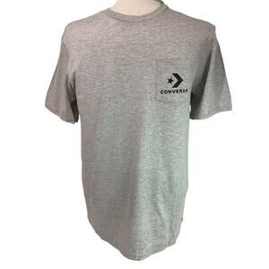 Small Converse Mens New Gray Heathered Single Pocket Tshirt Standard Fit